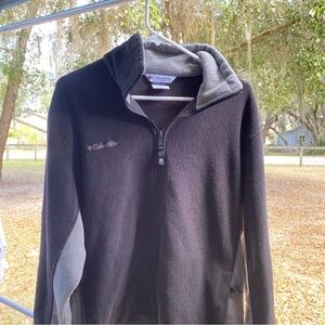 Columbia Charcoal and Light Gray Fleece Jacket 🧥 size large
